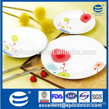 Food safety home products simple decorated ceramic dinner plate cheap porcelain plate